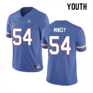 Youth Florida Gators #54 Gerald Mincey NCAA Nike Blue Authentic Stitched College Football Jersey BEN5762EH